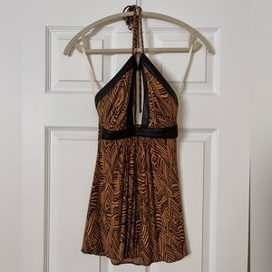 Fashion top with leather detail XS